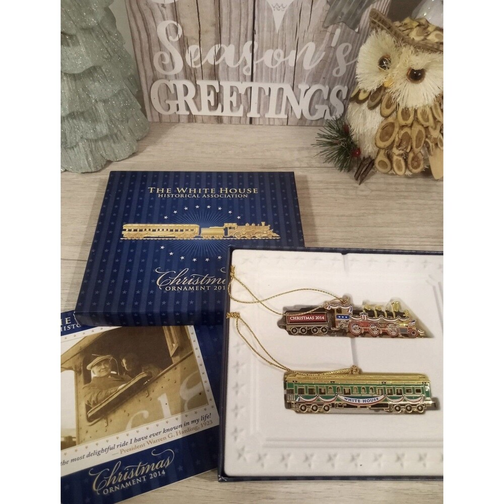 White House 2014 Train Christmas Ornament  Box Papers NOS Historical Society